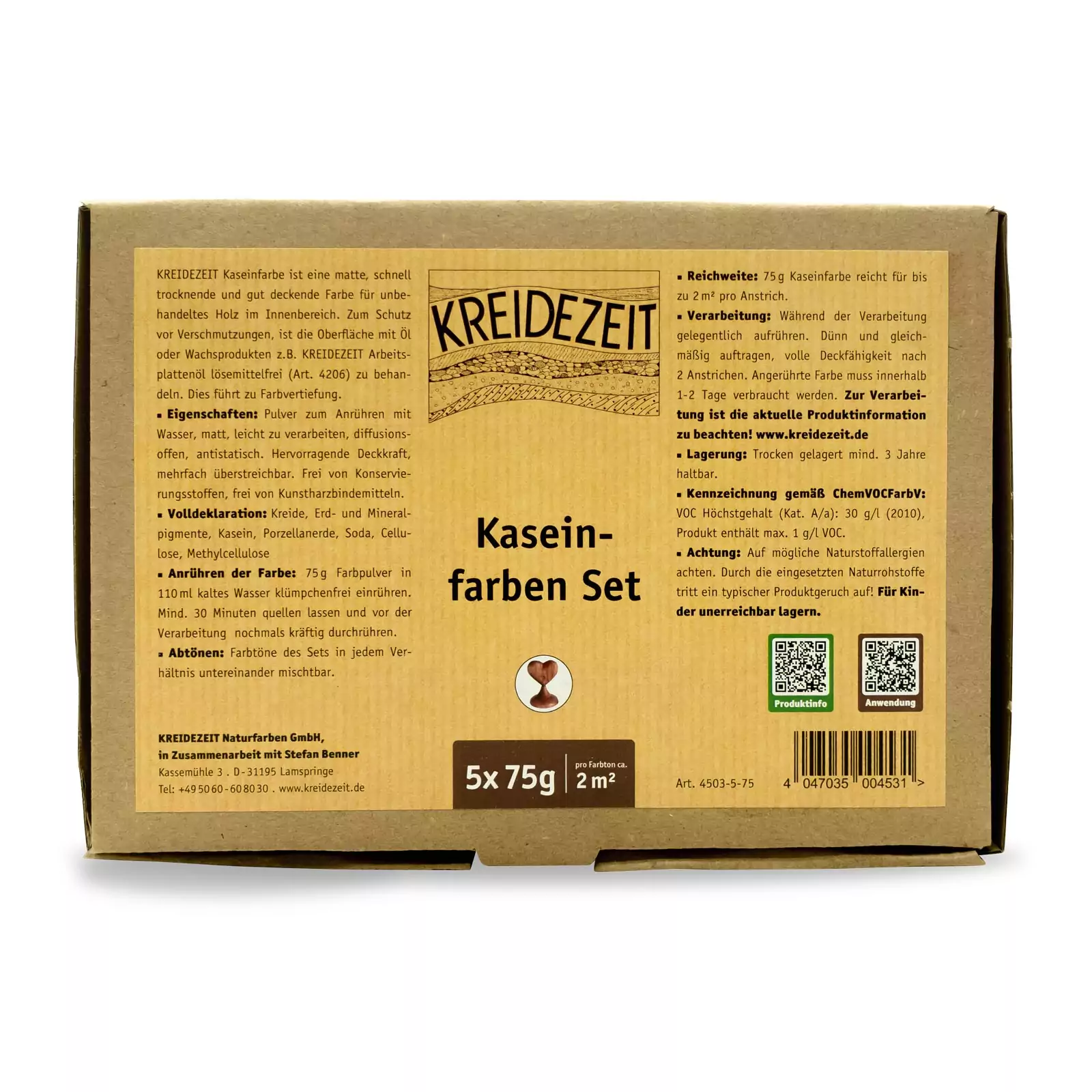 Kreidezeit Kasein Farben Set